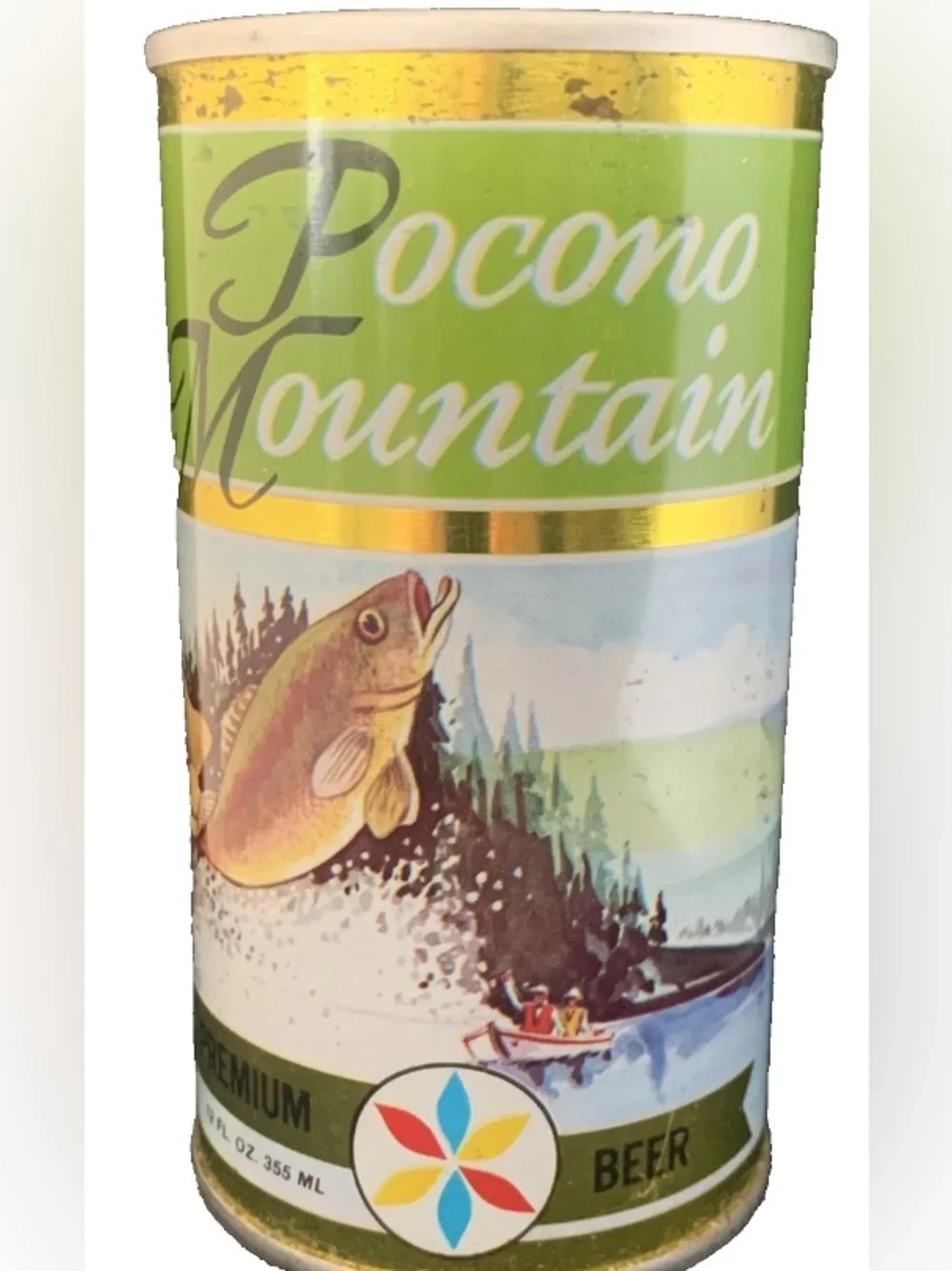 Vintage Beer Can Pocono Mountain Premium Beer Steel Can Pull Tab Empty Fishing